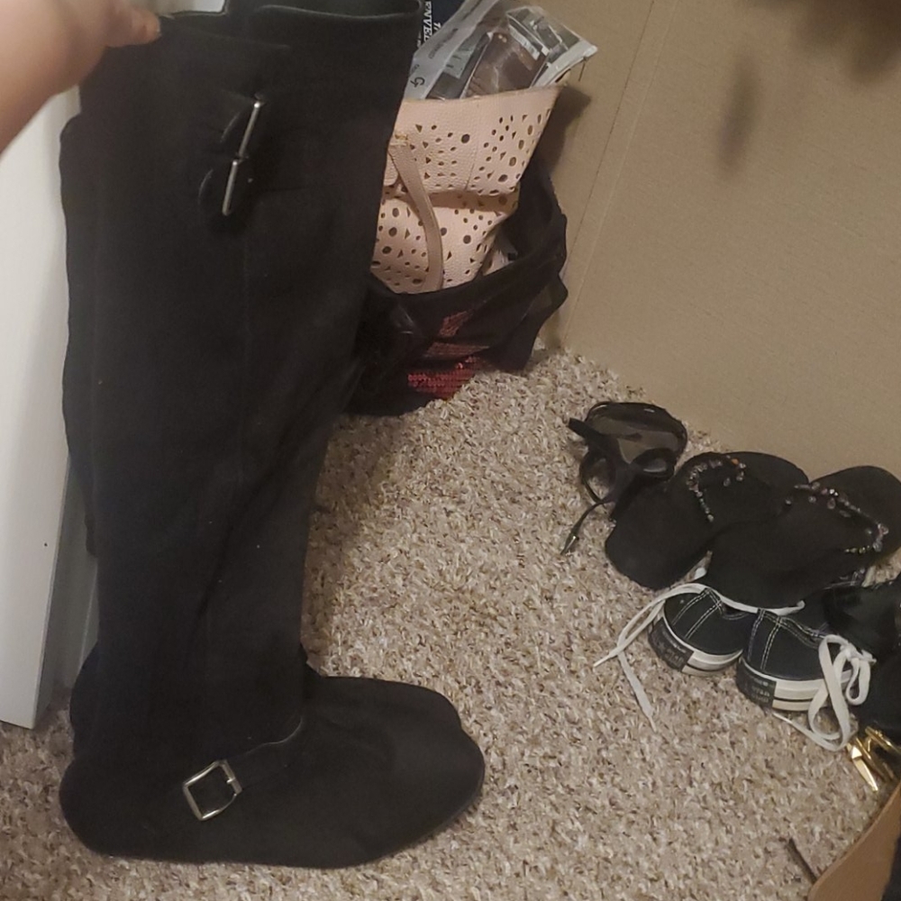 black knee high boots
